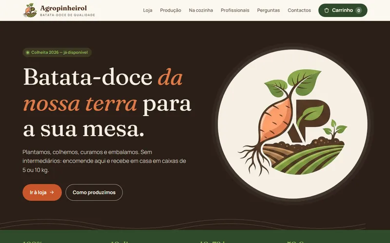 Página inicial do site Agropinheirol
