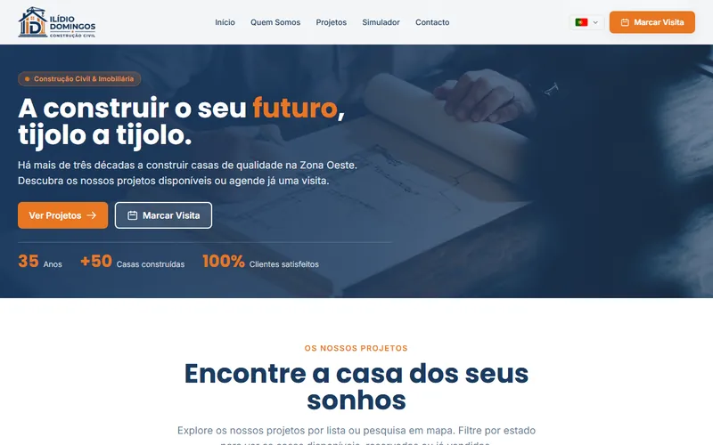 Página inicial do site Ilídio Domingos